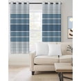 thumbnail image 2 of Blue Ombre Stripe Blackout Curtains 39 Inches Long for Bedroom, Farmhouse Striped Gradient Thermal Insulated Room Darkening Black Out Window Curtain Panels Grommet Drapes for Living Room, 2 of 8