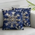 thumbnail image 3 of nygtbtfer Navy Blue Christmas Pillow Winter Pillow Cases with Zipper Set of 2 Christmas Decorations Indoor Home Decor for Winter Holiday Room Bedroom Cushion White, 3 of 7