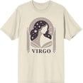 thumbnail image 3 of Virgo Zodiac Sign Adult Natural Crew Neck Short Sleeve Tee-Large, 3 of 4