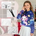 thumbnail image 6 of Xoenoiee Axolotl Star Cloud Print Girls Half Zip up Sweatshirt Trendy Winter Cropped Hoodie Long Sleeve Shirt Pullover Youth Girl Outwear Coat, 11-12 Years, 6 of 7