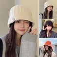 thumbnail image 2 of Chapeau de Visage d'Hiver Beau Modèle Couleur Unie Sans Bord Dôme Automne Hiver Protection Auditive Résistant au Froid Tricoter pour un Usage Quotidien, 2 of 10