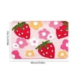 thumbnail image 3 of Strawberry Floral Bathroom Mat | Soft Polyester Bath Rug | 40x60cm/15.75x23.62in | Absorbent NonSlip | Pink Gray | Machine Washable | Shower Entryway, 3 of 6