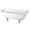 White / Brushed Brass, variant on Aqua Eden VCTND6728NH5 67-Inch Cast Iron Oval Double Slipper Clawfoot Tub (No Faucet Drillings) in White/Oil Rubbed Bronze