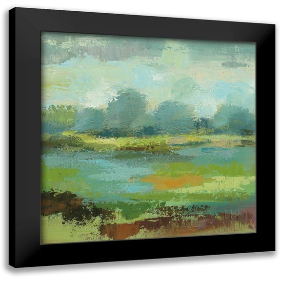 Vassileva, Silvia 12x12 Black Modern Framed Museum Art Print Titled - Windsor Blue Field II