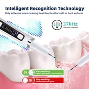 Plaque Remover for Teeth, Tooth Scraper Polisher, Ultrasonic Tooth Cleaner Dental Tartar Calculus Remover with LED Light Teeth / 5 Adjustable Modes ,Cleaning Kit Safe for Adult Kids (White)