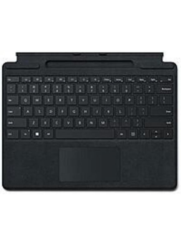 Pre-Owned Microsoft Surface Pro Signature Keyboard - Black - Docking Connectivity - English - QWERTY Layout - Tablet - TouchPad - Mechanical Keyswitch - Black Like New