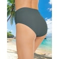 thumbnail image 4 of FEOYA Ladies Bathing Suit Bikini Bottoms Mid Rise Bikini Bottoms for Women Full Coverage Swim Briefs Basic Swimwear Gray, 4 of 7