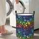 thumbnail image 5 of Balery Magical Mushrooms and Flowers Cesta de ropa redonda con asas, impermeable, independiente, para ropa, juguetes, dormitorio y familia-Medium, 5 of 6