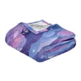 thumbnail image 3 of Fluorescent Cover blanket 70x55 inch frannel blanket Office nap blanket Camping blanket Bedding travel blanket Glow blanket Purple Flowers, 3 of 8
