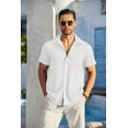 thumbnail image 6 of COOFANDY Men's Summer Linen Shirts Short Sleeve Button Down Shirts for Men Fashion Beach Casual Shirt, 6 of 7