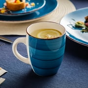 Vancasso 32 Pieces Dinnerware Sets for 8, Ceramic Plates and Bowls Sets, Scratch Resistant Dishes Set, Microwave & Dishwasher Safe, Blue