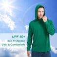 thumbnail image 3 of ProtectX 2-Pack High Visibility Lightweight Long Sleeve Hoodie, Sun Protection UPF 50+ Quick-Dry, SPF UV Shirt, Active Wear - Forest Green, Large, 3 of 11