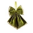 thumbnail image 2 of Christmas Ornament Olive Green Velvet Bow Christmas Tree Decor Gold Accent Hanging Decor for Indoor Home Mantel Holiday Party 1 Count, 2 of 8