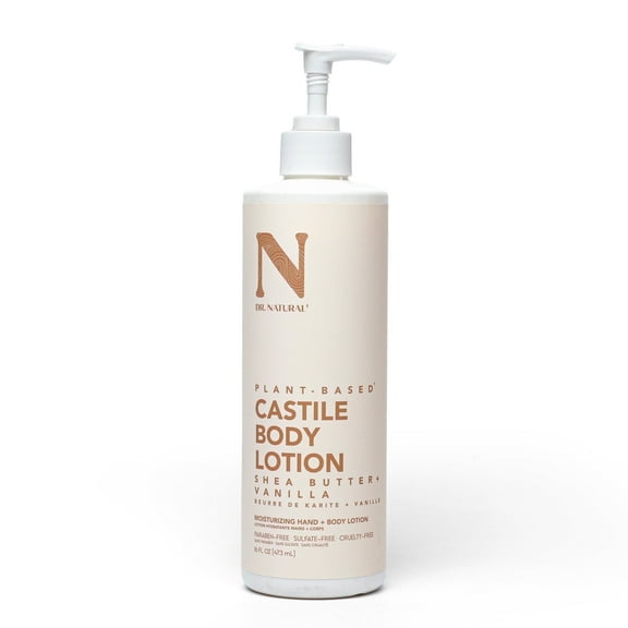Dr. Natural Castile Hydrating Body Lotion, Shea Butter plus Vanilla, 16 oz