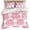 Pink, variant on 3 Piece Red Dahlia Duvet Cover Set Queen Size,Microfiber Comforter/Quilt Cover with Corner Ties and 2 Pillowcases,Vintage Country Grey Abstract Flowers Floral All Season Bedding with Zipper Closure