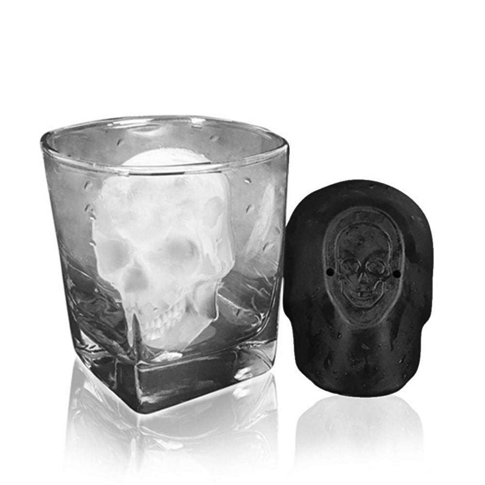 Skull Ice Chocolate Whiskey DIY Mold Silicone Ice Cube Tray Maker Party Bar Tool 