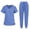 Light Blue, variant on Resivox Gray Scrubs Sets for Women Plus Size Nursing Top Petite V Neck Yoga Scrub Pants and Tops Medical Uniforms Scrub Joggers Scrubs for Tall Women Gray XL