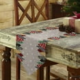 thumbnail image 3 of Table Runner Dresser Scarves Christmas Seamless Tree Sketch Cotton Linen Burlap Table Cover Winter Snowflake on Gray Table Runners for Family Kitchen Dining Holiday Party Banquet Decor, 3 of 5