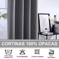 thumbnail image 3 of NANWEI 100% Cortinas Blackout, Cortinas Largas con Forro Negro para Estar/Rec&aacute;mara Ventana, Ojales en la Parte Superior, Aislamiento T&eacute;rmic, Reducci&oacute;n Ruido, 2 Paneles, 3 of 7