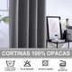 thumbnail image 3 of NANWEI 100% Cortinas Blackout, Cortinas Largas con Forro Negro para Estar/Rec&aacute;mara Ventana, Ojales en la Parte Superior, Aislamiento T&eacute;rmic, Reducci&oacute;n Ruido, 2 Paneles, 3 of 7