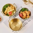 thumbnail image 3 of 1pc 304 Stainless Steel Golden Instant Noodle Bowl Korean Rice Wine Bowl With Handle Salad Snack and French Fry Bowl, 3 of 9