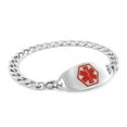 thumbnail image 1 of MedicEngraved Bracelet à Maillons Gourmette 7 mm en Acier Inoxydable 316L Chirurgical avec Étiquette Médicale en Émail - Gravure Médicale Incluse, 1 of 1