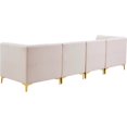 thumbnail image 4 of Meridian Furniture Alina Sectionnel Modulaire en Velours Rose, 4 of 15