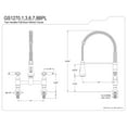thumbnail image 5 of Kingston Brass GS1273BPL Bel-Air Double-Handle 2-Hole Deck-Mount Pre-Rinse Bridge Kitchen Faucet in Antique Brass, 5 of 8