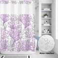 thumbnail image 2 of No Hook Shower Curtain, Purple Gray Coral Coastal Shower Curtains for Bathroom with See Through Top Window, Summer Beach Seaside Nautical Waterproof & Washable Bath Curtain Extra Long 72"x84", 2 of 9