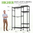 thumbnail image 4 of HOKEEPER 45"x18"x81" Heavy Duty Portable Closet Rack with Rubber Wheels, Rolling Wire Garment Rack for Hanging Clothes, Metal Freestanding Clothes Racks with Shelves, Adjustable Clothing Rack, 4 of 9