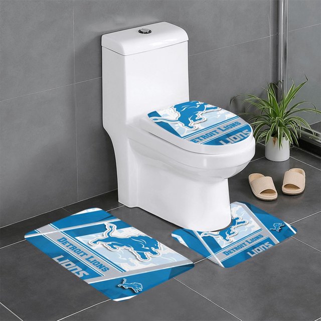 Juego de alfombras de baño de 3 piezas del equipo Det_Lions Alfombra antideslizante para baño de 31,5 x 20 pulgadas