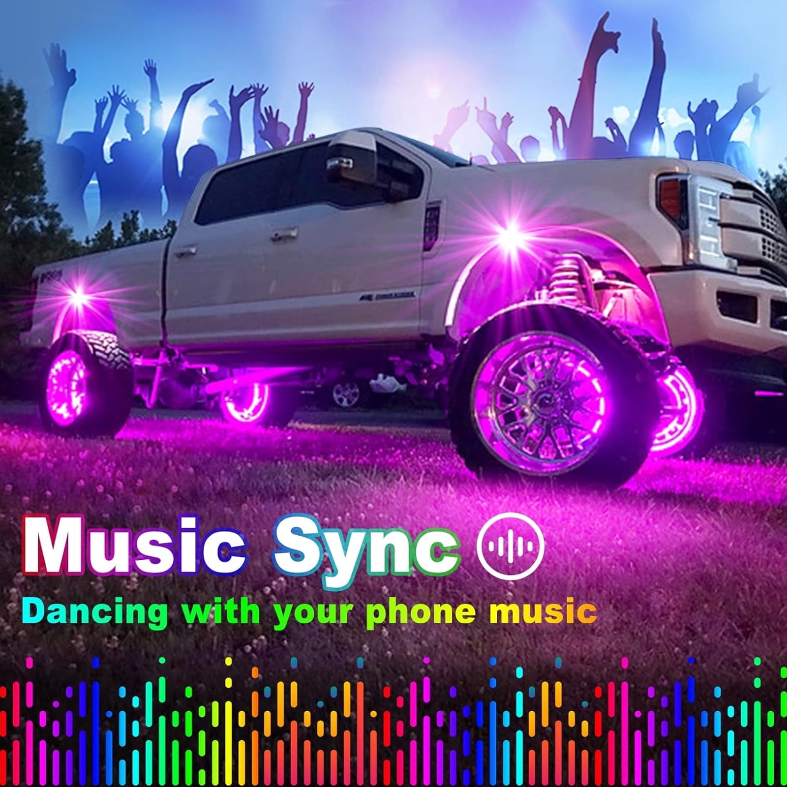 10 Pods RGB LED Rock Lights, Waterproof Multicolor Neon Underglow Light with APP/RF Control & Music Mode, Rock Lights for Car ATV SUV UTV Jeep Off Road Pickup