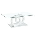 thumbnail image 6 of Jopath Modern Glass Coffee Table, Rectangle 47"x25" Tempered Glass Circular Support Design for Living Room White, 6 of 8