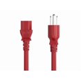 thumbnail image 3 of Cable Leader 4Ft Universal Ac Power Cord Nema 5-15P To Iec320 C13 18Awg Sjt Red, 3 of 6