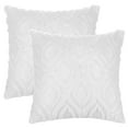 thumbnail image 2 of REGALWOVEN Set of 2 Shaggy Plush Throw Pillow Covers Couch Pillow Covers for Home White-2 16" x 16", 2 of 6