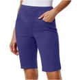 thumbnail image 2 of Biker Shorts Women with Pockets Twill Bermuda Shorts for Women, Stretch Pull on High Waist Hiking Shorts, Summer Outdoor Workout Sport Bottoms Purples 3XL, 2 of 9
