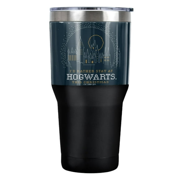 Harry Potter And The Deathly Hallows Part 2 I'D Rather Stay At Hogwarts Stainless Steel Tumbler 30 oz Coffee Travel Cup, Vacuum Insulated & Double Wall with Leakproof Sliding Lid