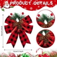 thumbnail image 2 of Dalrosia 6PCS Christmas Bows with Pine Cones Pine Needles Xmas Buffalo Plaid Bows Black White Plaid Ribbon Christmas Tree Wreath Decoration for Xmas Parties Indoor Outdoor Crafts DIY Decor, 2 of 5
