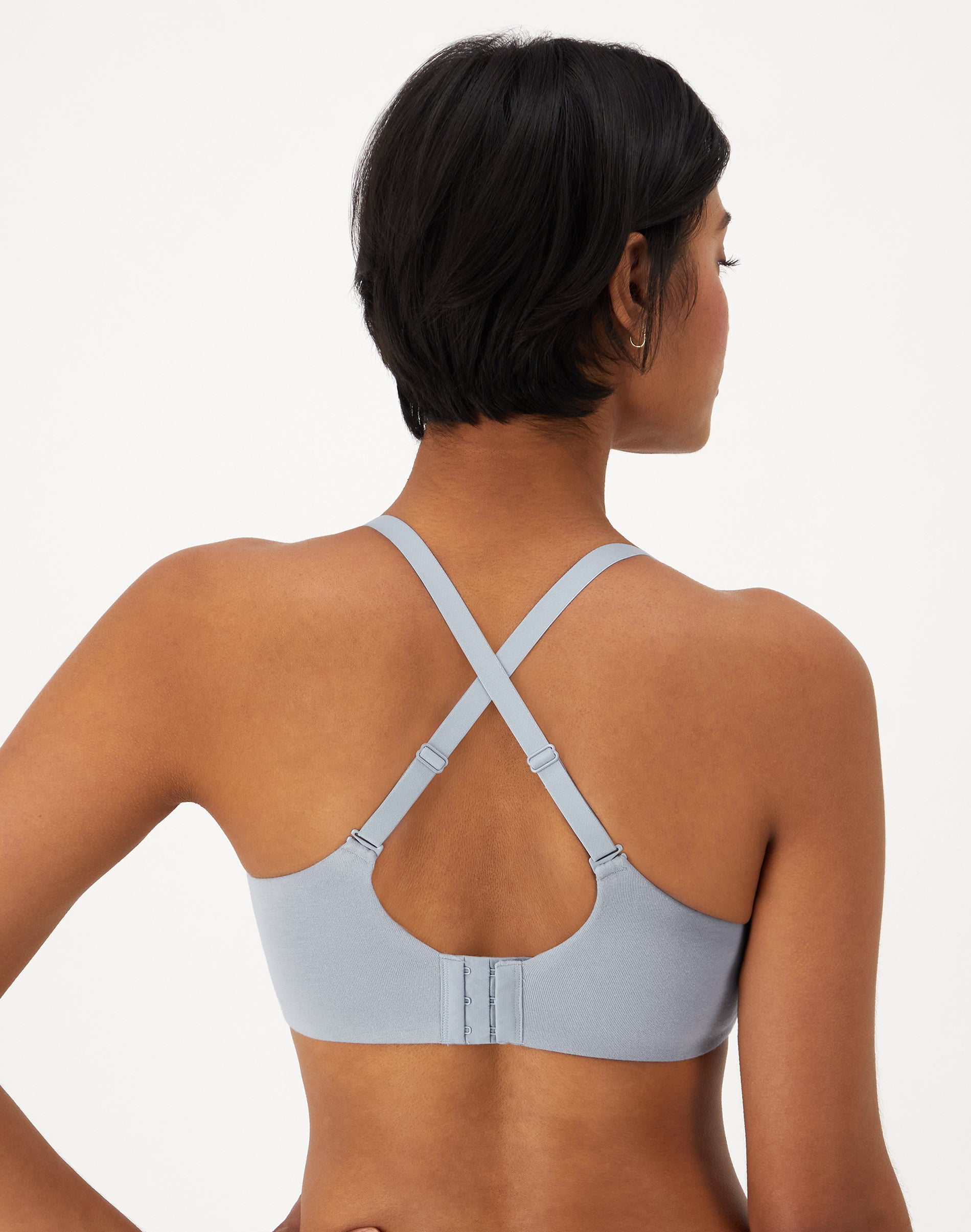 Bali Women's Breathe Modal T-Shirt, Breathable Wireless, Full-Coverage Convertible Bra, Silver Satin
