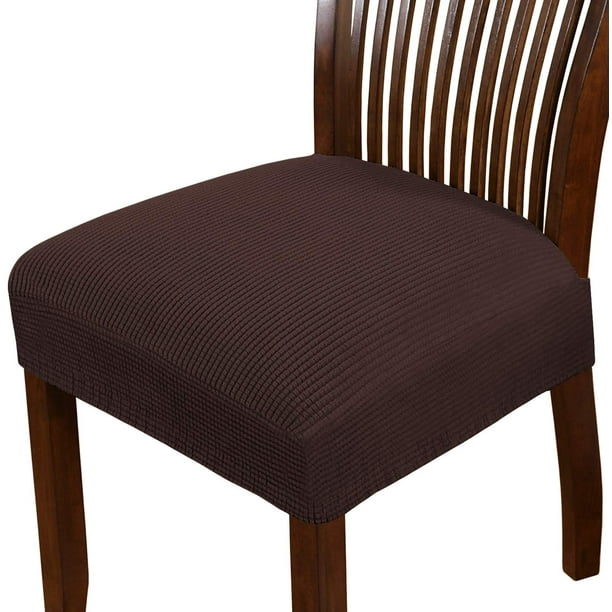 Funda de asiento de silla de comedor de licra elástica, fundas de asiento de silla, fundas de cojín para sillas de comedor, sillas de cocina, fundas de asiento de silla extraíbles y lavables, juego