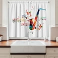 thumbnail image 2 of Music Curtains 2 Panels Set, Colorful Saxophone Design with Butterflies and Sheet Music Creative Illustration, Window Drapes for Living Room Bedroom, 55"W X 39"L,Multicolor, by Ambesonne, 2 of 3