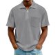 thumbnail image 1 of Blusa y camisa de manga corta con cuello vuelto para hombre, color liso, informal, con solapa, cierre de cremallera en un cuarto y bolsillo en el pecho, camisa de manga corta con solapa, tops para hom, 1 of 4