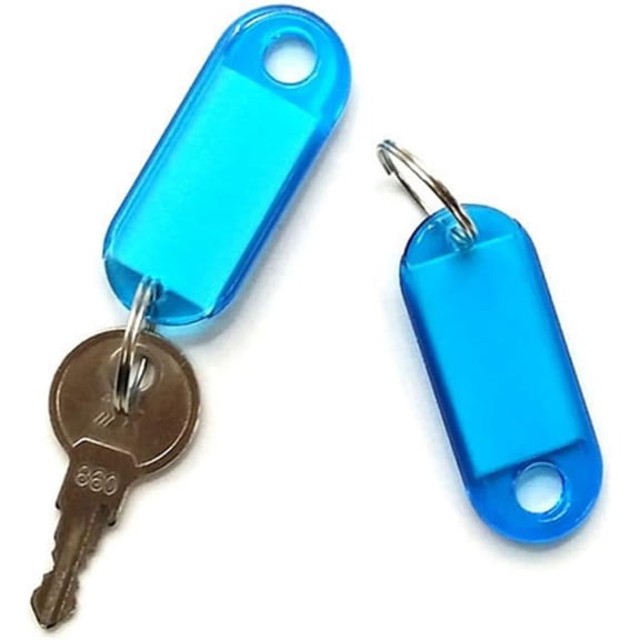 Tags 50pcs Assorted Color Plastic Key Tags Luggage ID Labels with Spilt Key Rings Tabs
