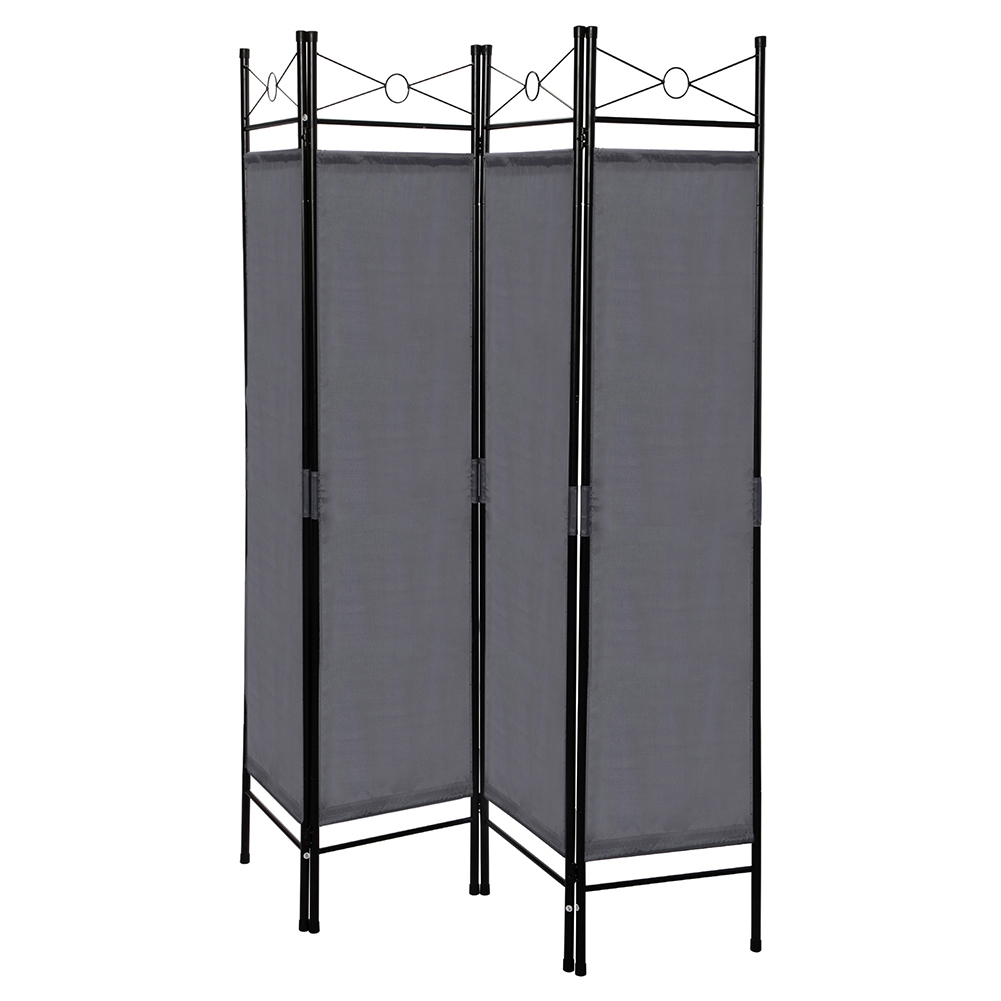 Topcobe Convenient Movable Divider Panel for Indoor Balcony, 5.9FT Classic Metal Frame Room Divider for Home Office, 4 Panel Foldable Divider Screen for Bedroom Dining Room Living Room, Gray - image 3 of 11