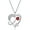 Red, variant on 18k White Gold Plated Women Heart Pendant Jewelry Necklace