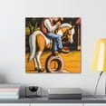 thumbnail image 3 of Old Hitching Post Scene - Canvas, 3 of 10