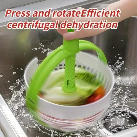 Salad Spinner Basket Hand Press Vegetable Fruit Washer and Drainer for Kitchen Food Prep