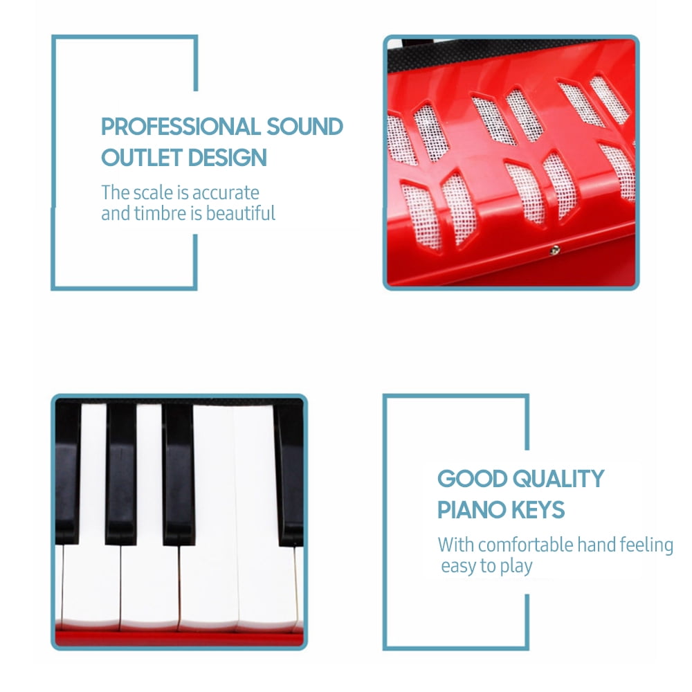 Walmeck   Accordion 17- 8 Bass  Small Accordion  Musical Instrument for Beginner Birthday Gift
