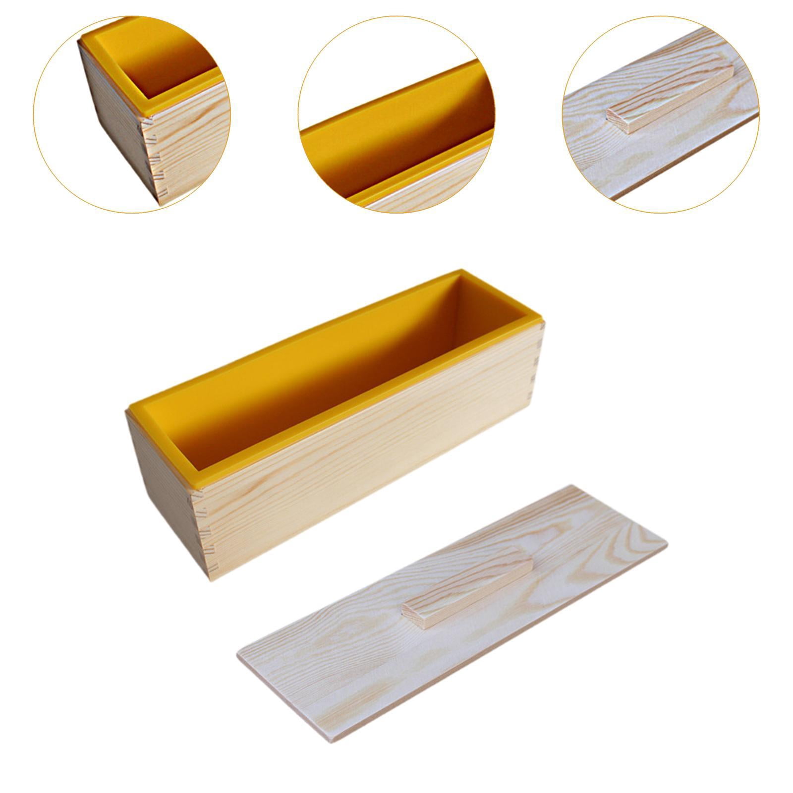 Yunhgft Rectangle Handmade Soap Mould with Wood Box for Candles Making Soap Supplies Yellow