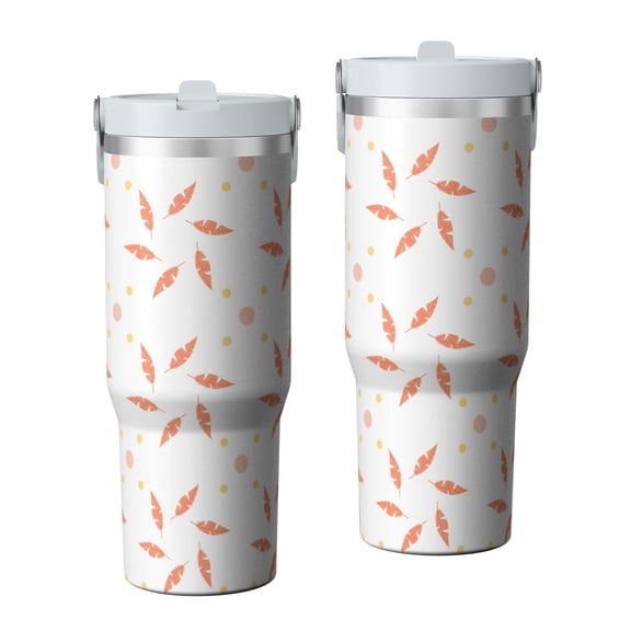 Modern 30oz Handheld Travel Tumbler with Handle – Double Wall Stainless Steel Insulated Cup, Flip Straw Lid, Leak-Proof & BPA-Free for Hot and Cold Drinks – Durable Coffee & Juice Mug White